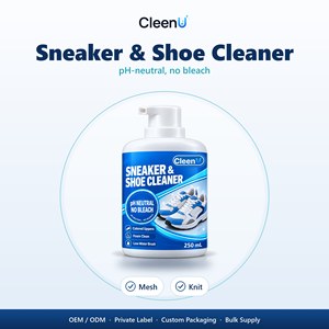 Schiuma detergente per scarpe 250ml, kit pulizia sneaker con spazzole, pH neutro, senza candeggina, per tessuto a rete, maglia, tela, suole in pelle, OEM, all'ingrosso - Product Image 1
