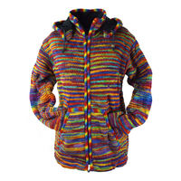 Meilleure Vente : Blouson Bomber en Laine Mérinos de l'Himalaya Tricoté à la Main au Népal, Col Montant, Coupe-Vent Hivernal, Écologique
