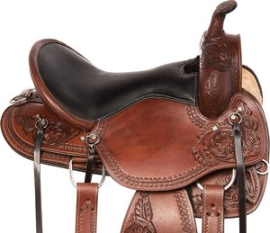 อานม้าหนังตะวันตกพร้อมชุดตะปูม้า,อานแข่งทนทานทำจากหนังแท้พร้อมอานม้าจับคู่ - Product Image 3