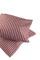 Housse de coussin personnalisée en coton 100% vert clair, tissée à rayures teintées en fil recyclé, style américain, avec fermeture éclair