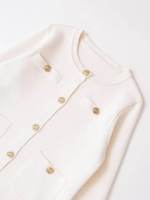 Cárdigan de punto de manga larga para mujer, suéter con cuello redondo, botón frontal y diseño de bolsillo, ropa de abrigo informal elegante