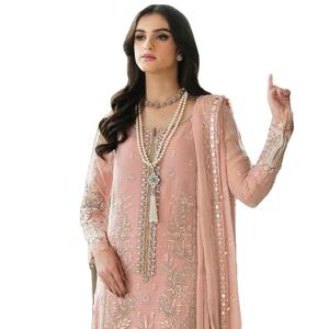 Nueva colección pakistaní Heavy Fox Georgette bordado secuencia traje de trabajo con Dupatta - Product Image 1