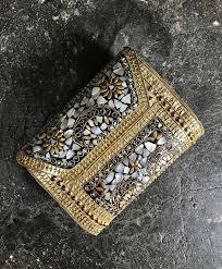 Sac à main de soirée en mosaïque fait main avec une beauté artistique, sac à main en mosaïque de laiton indien avec des pierres semi-précieuses à prix avantageux - Product Image 3
