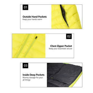 Long manteau d'hiver coupe-vent pour hommes personnalisé veste matelassée compressible avec capuche sur pied poche en tissu isolant léger et recyclé - Product Image 4