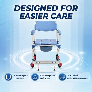 Chaise de toilette en aluminium en forme de U, 125 kg, pour personnes âgées, soins à domicile, OEM, ODM, approvisionnement en gros - Product Image 1