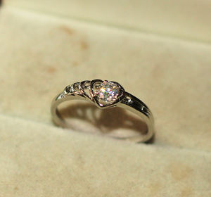 925 Sterling Silver Moissanite <b>Fine</b> <b>Ring</b> Rhodium Plated for Wedding Engagement Religious Anniversary or Party Gift Idea - Product Image 5