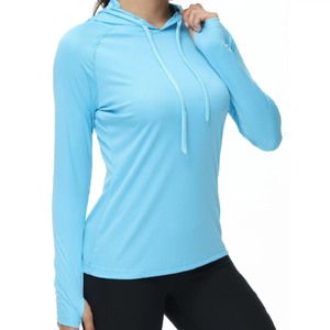 Sudadera con capucha de protección solar para mujer a precio barato, sudaderas con capucha transpirables lisas para mujer, fabricación directa de fábrica del Proveedor BD - Product Image 1