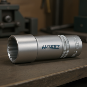 Hazet <b>12</b>-<b>Point</b> Long Square <b>Socket</b> 1/2'' with Traction Profile and Knurling - Product Image 3
