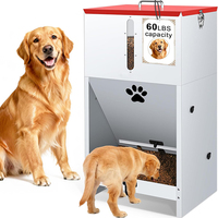 Distributeur automatique de nourriture pour chien JH-Mech 60 Lbs avec fenêtre de visualisation et porte verrouillable, distributeur automatique de nourriture pour chien en métal