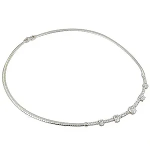 Luxury Silver Diamond Necklace for Women Premium Jewelry Gift AGNA-20343 - Product Image 2