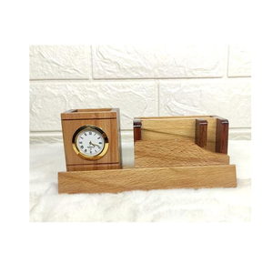 Porte-stylo en bois et réveil en bois lcok avec porte-stylo et taille personnalisée au meilleur prix artisanat naturel - Product Image 5