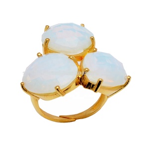 Đáng yêu phong cách tự nhiên ethiopian <span class=keywords><strong>Opal</strong></span> Đá Quý Đồ trang sức mỹ rắn 925 Sterling bạc mạ vàng Birthstone quyến rũ Vòng phụ kiện - Product Image 3