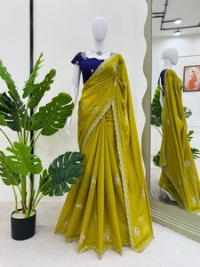 Alta calidad Banarasi seda suave Sari indio último diseño para el desgaste del banquete de boda precio al por mayor fabricado en la India - Product Image 3