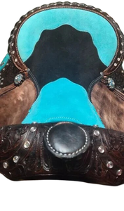 อานม้าหนังคุณภาพเยี่ยมผลิตจากนักออกแบบทำมือทนทานสวมใส่สบายแบบตะวันตก - Product Image 5