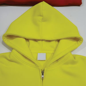 Sweat-shirt à capuche personnalisé pour homme, 100% coton, design brodé, coupe ample longue, col montant, couleur contrastée, épissure, hiver - Product Image 4