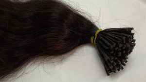 Femmes 80-90 brins I Tip véritables Extensions de cheveux humains vague naturelle indien Remy cheveux Style droit faisceaux simples - Product Image 2