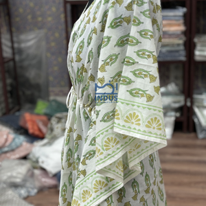 Vente en gros Caftan de plage en coton imprimé en bloc - Product Image 4