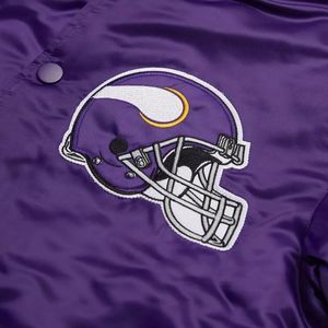 OEM Custom <b>Long</b> Satin Varsity <b>Jacket</b> for <b>Men</b> Vintage Basketball Style Knitted 100% Polyester Covered Button Closure Satin <b>Jacket</b> - Product Image 3