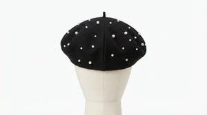 Boina de Lana con Perlas Decorativas, Sombrero de Perlas de Imitación para Mujer, Otoño Invierno, Uso Diario, Viajes, Fiestas, Venta al por Mayor, Logotipo Personalizado, Alta Calidad, OEM, ODM - Product Image 4