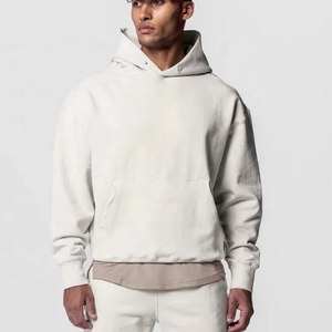 Custom Newly Style Men High Quality Cotton Fabric Blank Stacked Drop <b>Shoulder</b> Sweatsuits tracksuit for man with digital printing - Product Image 5