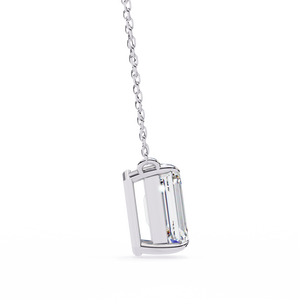 Magnifique pendentif de fiançailles pour femme en or 18 carats avec breloques en diamant de laboratoire taille émeraude - Product Image 4