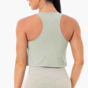 Camiseta sin mangas recortada personalizada para mujer, chaleco Formal transpirable ajustado de cintura alta con parte inferior corta elástica sin mangas, estilo informal - Product Image 6