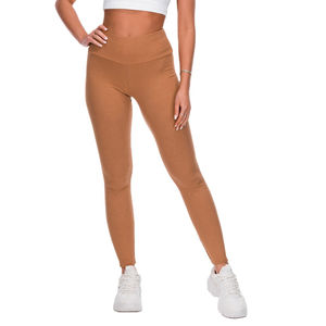 Leggings taille haute pour femmes contrôle du ventre et collants en spandex respirants anti-squat à motif uni coloré - Product Image 4