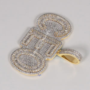 จี้เพชร14kt สีเหลืองทองที่เป็นเอกลักษณ์ดึงดูดความสนใจสไตล์ฮิปฮอปเพิ่มความชัดเจนให้กับของขวัญที่สมบูรณ์แบบ - Product Image 4