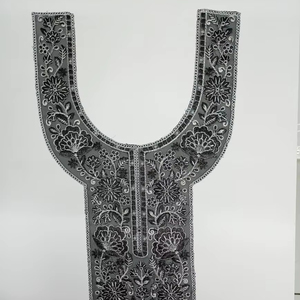 Tissu en filet doux de luxe brodé col à paillettes Patch Style cousu pour robe saree Blouse Kurti Apparel and Fashion - Product Image 1