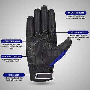 Fournisseur direct d'usine Gants de moto en cuir Design et logo personnalisés Gants de course de vélo de haute qualité Protection complète des mains - Product Image 3