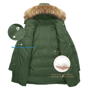 Chaqueta Larga Reversible Impermeable y Cortavientos para Mujer, Chaqueta Acolchada con Capucha para Invierno, Manga Larga, Cierre Completo de Poliéster - Product Image 5