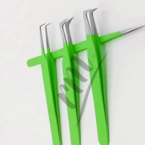 RMI แหนบต่อขนตาสีเงิน45/65/90องศา5ปลายที่แตกต่างกันและเคลือบผงสีเขียวอ่อน - Product Image 6