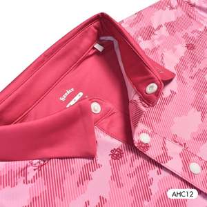 Vêtements de golf pour hommes Handee, camouflage rouge, 100% polyester tricoté, séchage rapide - Product Image 3