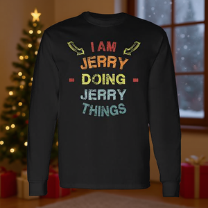 Jerry Doing Jerry Things T-shirt a maniche lunghe a tema natalizio Abbigliamento unisex - Product Image 3