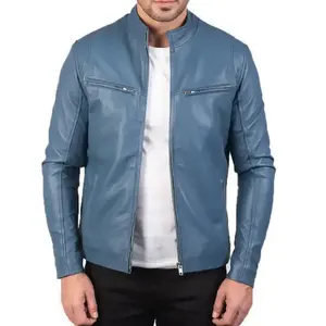 Custom Made New <b>Men's</b> Genuine <b>Sheepskin</b> Leather <b>Jacket</b> Slim Fit Biker Motorcycle <b>Jacket</b> Casual Wear <b>Jacket</b> - Product Image 1