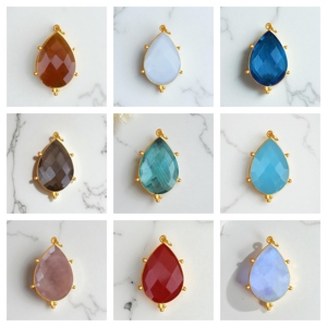 Pera facetada Howlite Jasper Gemstone Charm Pendant - Designer Fashion Pendant Jewelry - 925 Silver Charms para venta al por mayor - Product Image 2