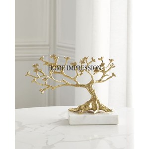 Sculpture moderne en aluminium plaqué or, faite à la main, en forme de bonsaï, couleur et taille personnalisées, décoration pour la maison et l'hôtel, Inde - Product Image 1