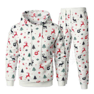 Venta al por mayor invierno logotipo personalizado Jogging trajes liso color sólido Navidad Sudadera con capucha hombres chándal precio razonable OEM - Product Image 1