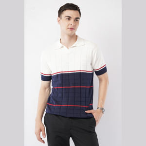 Camiseta de punto de verano de alta calidad para hombre, algodón peinado, Media manga, diseño ligero de lujo con patrón - Product Image 1