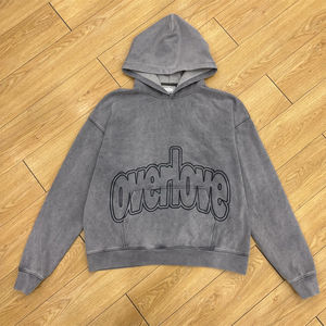 เสื้อสเวตเตอร์คอตตอนพิมพ์ลายแบบสวมหัวมีฮู้ดโอเวอร์ไซส์แบบรูดซิปรูดซิปหน้าสำหรับผู้ชายผ้าฝ้ายฝรั่งเศสเทอร์รี่สไตล์วินเทจซักได้ - Product Image 1