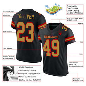 <b>College</b> Grade American Football Jersey Lightweight Breathable Quick Dry Custom Uniform for School Youth Players - Product Image 2