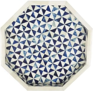 Resin Inlay Disposable Tray Rectangle Customized Pattern Modern Party Serving Server Handle Polished - Product Image 6