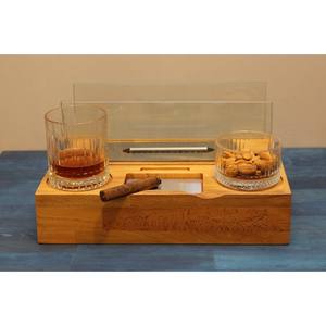 Cenicero de Cigarros con Diseño Clásico y Logotipo Personalizado, Decoración de Interiores para el Hogar, Vidrio y Madera, Multiusos, Regalo de Fábrica, Nuevo - Product Image 1