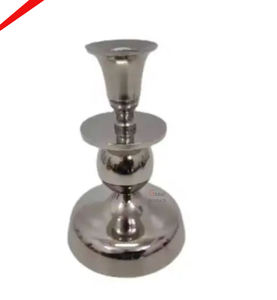 Nouveau bougeoir long fini argent pour la maison - Product Image 1