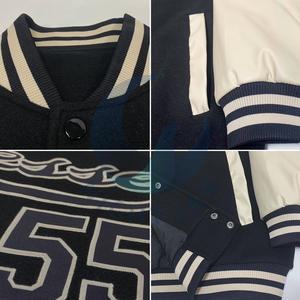 แจ็คเก็ตผ้าฝ้ายทอลายทแยงใส่ได้ทั้งชายและหญิงคอปกตั้งขนาด XL เสื้อแจ็คเก็ตบอมเบอร์ปรับแต่งได้สำหรับฤดูหนาว - Product Image 2