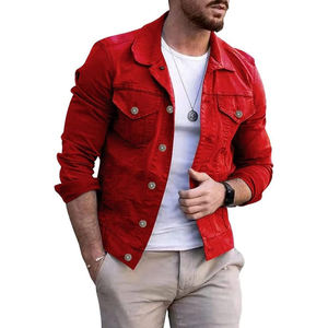 Veste en jean authentique pour l'hiver, durable, décontractée, longueur mi-longue, effet usé, style streetwear, pour tenue formelle et streetwear, respirante - Product Image 1