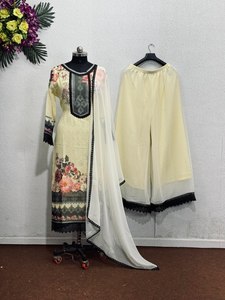 DESIGNER PARTY WEAR IMPRESIÓN DIGITALI CON GPO LESS TOP PLAZZO - Product Image 3