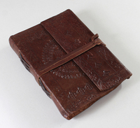 Journal d'école en cuir de buffle, papier de coton recyclé fait à la main à l'aspect antique, fournitures pour étudiants, cahier