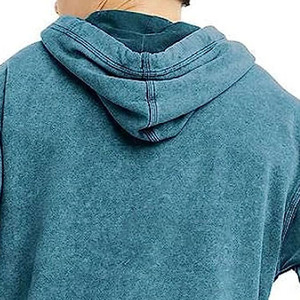 Sudadera con Capucha de Algodón de Alta Calidad, Lavada al Ácido, Diseño Moderno, Estilo Pullover, Bolsillo Tipo Canguro, Sudadera Vintage para Hombre, Básica - Product Image 5