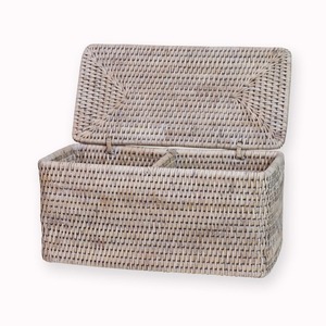 Panier de rangement en rotin naturel fait main, écologique, 2 compartiments, design moderne multifonctionnel, Artex Green Earth Made - Product Image 1